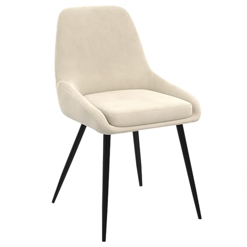 IDMarket - Lot de 4 chaises THALYA en Velours Beige avec accoudoirs – Image 5