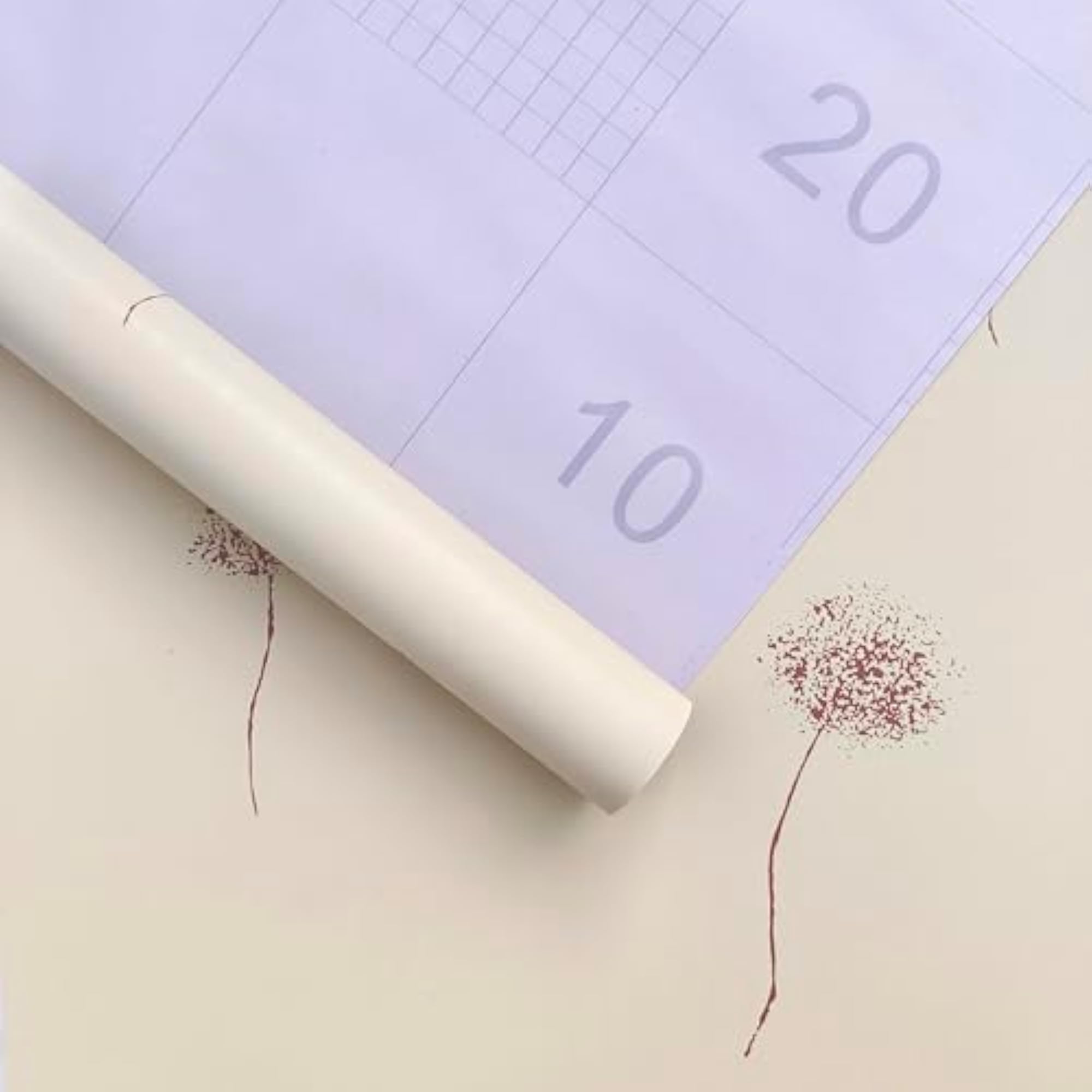 Self Adhesive Beige Dandelions Wallpaper