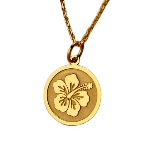 Collier en argent 925 LKBEADS chaine 45 cm pendentif tropical plaque or