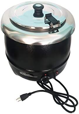 Avantco S30 11 Qt. Round Black Countertop Food / Soup Kettle Warmer - 120V, 400W