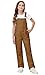 AOBUTE Straight Leg Bib Overalls for Boys Brown One Piece Denim Jumpsuits Fashion Work Overalls for Family Travel 7-8 Years