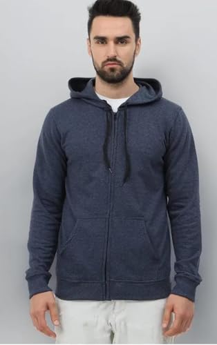 Image of Rudra Men Cotton Blend Hoodies Winter Wear Zipper Hoodie Hooded Sweatshirt Winter Hoodies Stylish Huddy Pullover Warm Hudi XL