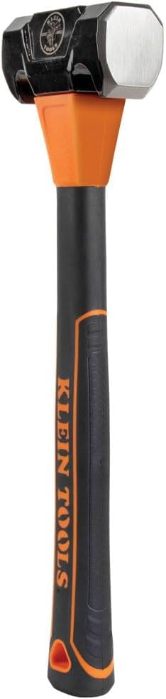 Klein Tools 80936 Lineman's 48-Ounce Double-Face Hammer, Pole-Line, Drive Lag Bolts, Forged, 1-3/4 Inch Driving Surface, Beveled Edges