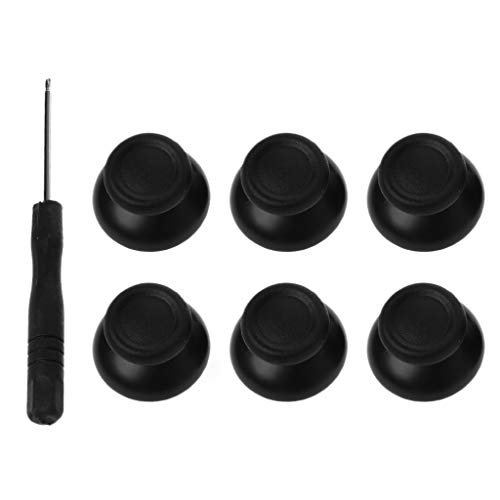 Reinly 6PCS Analog Stick Thumbsticks Thumb Stick Joystick Screwdriver Tool Set Replacement Kits Black for Sony Playstation 4 PS4 Controller Repair Parts
