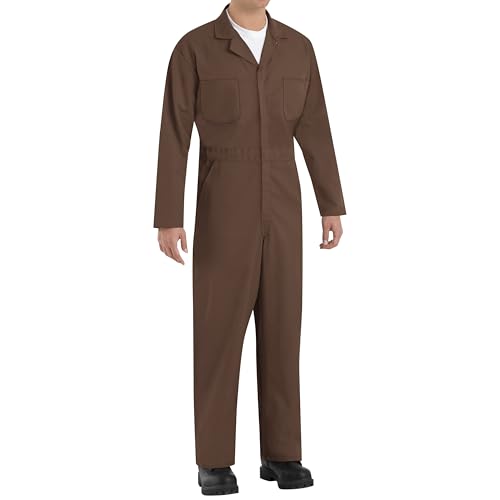 Red Kap Men's Twill Action Back Coverall, Brown, 46