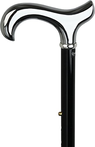 Royal RC Canes Chrome Plated Derby Walking Cane | Adjustable Folding Aluminum Shaft
