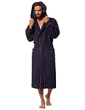morgenmantel satin herren kaufen ÜBERGRÖSSE 3XL: Klassische Kapuzen-Bademantel mit bequemer Passform für den Mann. Angenehm für Männer mit normaler bis leicht stattlicher Figur. Wadenlang. Rückenlänge 131 cm; Brustumfang 142 cm; Ärmellänge 65 cm