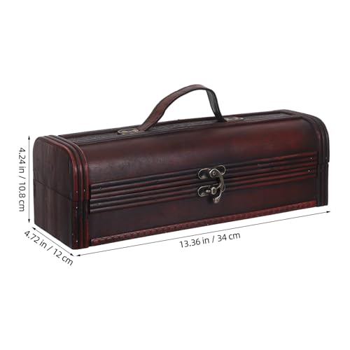 Caja de madera vintage para vino tinto con asa y protección antigolpes 2