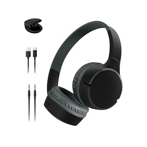 Belkin SoundForm Mini Kids Wireless Headphones w/Built-in Microphone, 30H of Playback Time, Fun Stickers, & Case – Over-Ear Headsets for Online Learning, School, iPhone, iPad, Galaxy, & More – Black