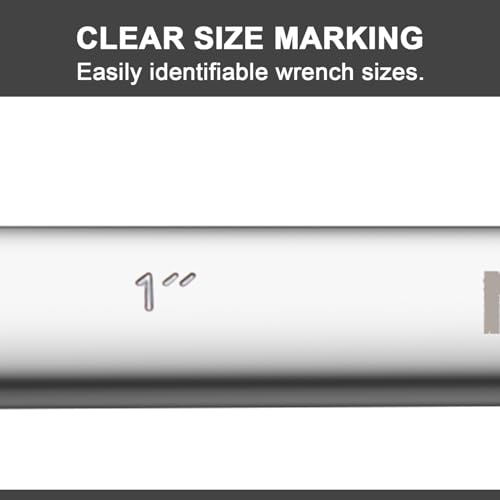 Image of MAXPOWER 1 Inch Combination Wrench, Industrial Grade Spanners with 12 Point Box End, Durable Chrome Vanadium Steel with Off Corners Design, 15 Degree Offset - SAE