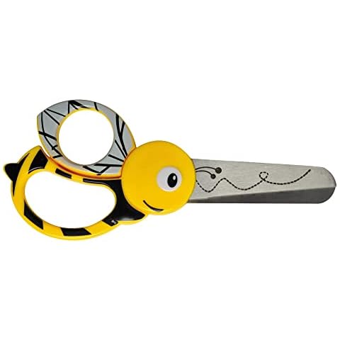 Fiskars Kinder-Tierschere mit Bienen-Motiv, Ab 4 Jahren, Länge: 13 cm, Für Rechts- und Linkshänder, Rostfreie Stahl-Klinge/Kunststoff-Griffe, Gelb, 1003747 Cover
