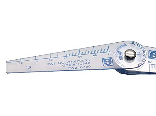 BESNIN Fühlerlehre Kunststoff 13 in 1 Spalt-Messwerkzeug 0,05-1 mm Metrisch und Zoll markiert zum Messen der Spaltbreitendicke