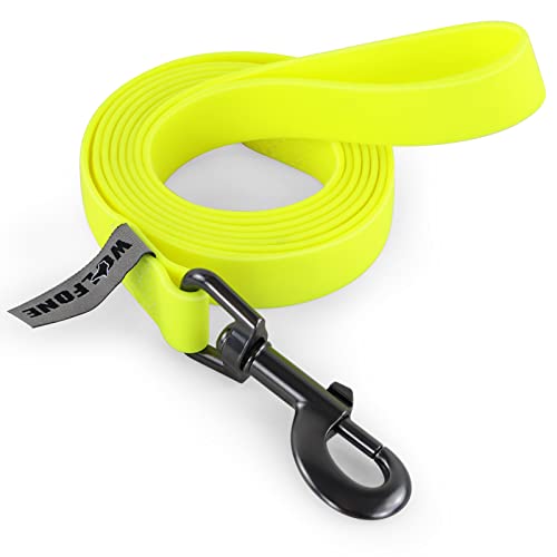 Wolfone Guinzaglio per cani da addestramento impermeabile Guinzaglio robusto resistente allo sporco e agli odori per cani di taglia piccola, media e grande. Giallo 1,5 m