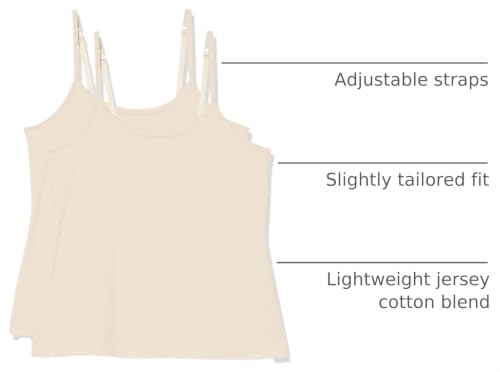 Image of Amazon Essentials Women's Fitted Tank Top Camisole Undershirts, Plus Size, Pack of 2