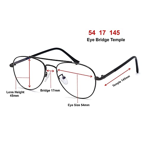 Image of Roshfort Aviator Specs For Men Women light weight Metal Spectacle Frame Eye Strain Protection Computer Glasses Medium