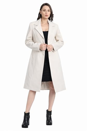 Image of HAUTEMODA Women's Winter Coat Trench Long Sleeves Over Coat With Pocket single Breasted