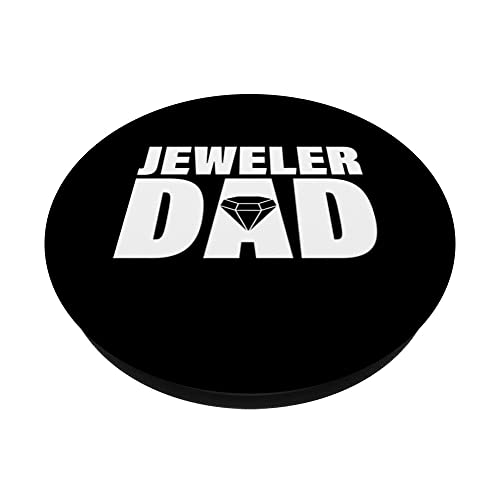 Profession Job For Men - Jeweler Dad PopSockets Swappable PopGrip, Black - Image 2