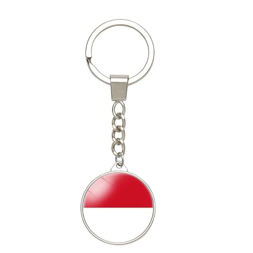 Mode Monaco Drapeau National Rond Porte-Clés Europe Pays Drapeau Double Face Charme Porte-Clés, Bijoux Porte-Clés De Voiture Pendentif Pour Femmes Hommes Patriotiques Cadeau, Porte-Clés De M