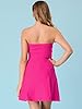 Allegra K Women's Strapless Exposed Zipper Front Tube Mini Party A-Line Dress Hot Pink XL-20 #4