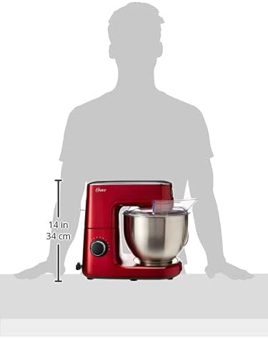 Diagram showing dimensions of the Oster Stand Mixer