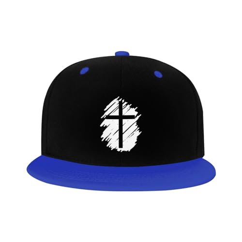 Faith Cross Flat Bill Hat Boys Girls Fashion Hip Hop Adjustable Flat Bill Hat Red2