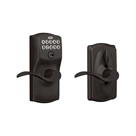 Schlage FE595 CAM 716 Acc Camelot Keypad Entry with Flex-Lock and Accent Levers, Aged Bronze Cover