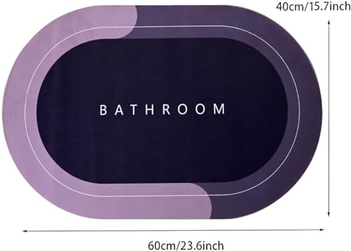 Image of Waterproof Bathroom Doormat with Non Slip Backing, Quick Dry Floor Mat for Bathroom, 60 x 40 cm (4, Multicolor, Pack of 4)