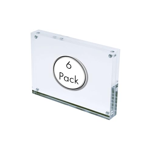 Image of Deflecto 30mm A4 Magnetic Double Sided Acrylic Display Block Photo Frame, Clear, Transparent, Picture Display, Homemare (300 x 213 x 30mm) - Multi-pack purchase of 6