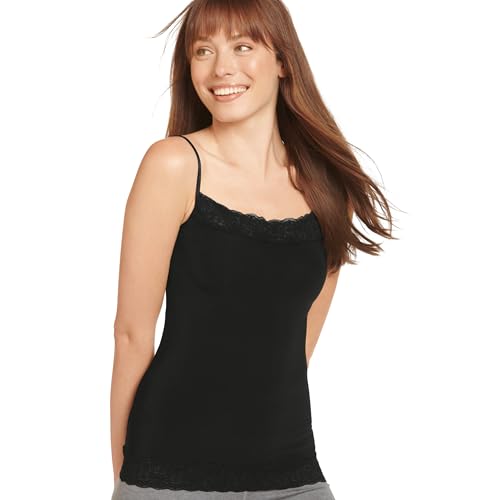 Jockey Women's Shapewear Skimmies Ultralight Smoothing Lace Cami, Black, XL - image 1