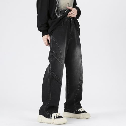 Men's Loose Fit Wide Leg Jeans Casual Baggy Hip Hop Jeans for Men Fashion Vintage Denim Pants Streetwear2