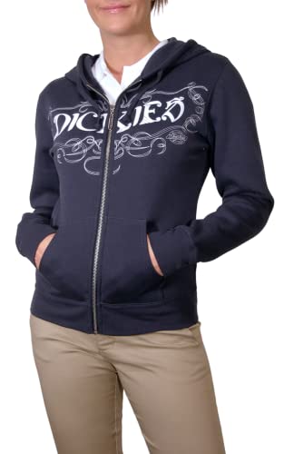 Dickies Juniors Zip Front Hoodie with Contrast Hood Lining and Flocking