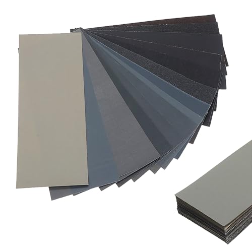 17 Pcs Wet DrySandpaper Include 120-10,000 Grit Sheet, Sand Paper, Wet & Dry Sandpaper, Sandpaper For Metal, FineSandpaper Wet & DrySandpaper For Versatile Polishing On Car, Wood, Metal. (9X3.6)