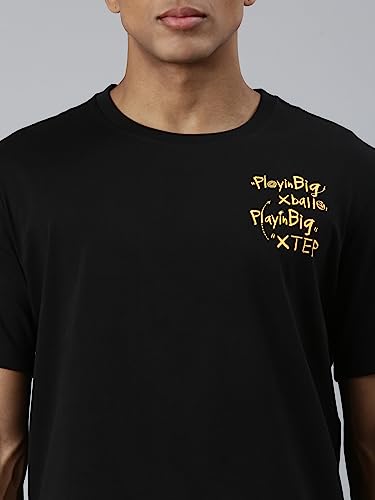 Image of XTEP Playing Big XBALL Series, Enhanced Sports Performance, Crew Neck, Loose Fit, Superior Comfort, Cotton + Polyester, Short Sleeve, Basketball T-Shirt for Men