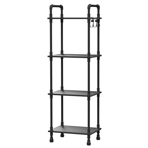 Aduanbang 4-Tier Industrial Pipe Ladder Shelf, Vintage Style Bookshelf, Freestanding