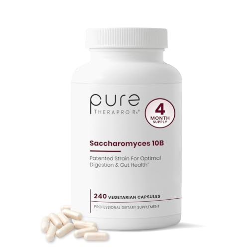 Pure Therapro Rx Saccharomyces Boulardii Probiotics 10 Billion CFU - Made in USA | No Fillers Patented Strain: Lynside CNCM I-3799 Probiotics for Men and Women 240 Capsules