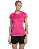 Champion Ladies' 4.1 oz. Double Dry V-Neck T-Shirt 2XL WOW PINK