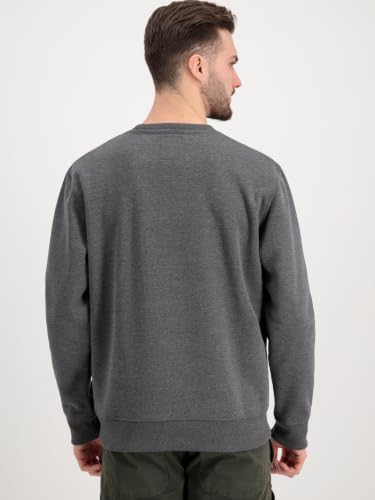 Alpha Industries Herren Basic Pullover Sweatshirt, Blickdicht, Charcoal Heather, M – Ansicht 3