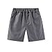 Boys Dress Suit Shorts Elastic High Waist Pull on School Uniform Cotton Short Casual Loose Performance Shorts 3-17 Y Gray