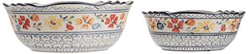 Gibson Elite Hand-Painted Dinnerware Set, 2-Piece Serving Bowls, Luxembourg #TOP1