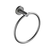 Color: Gris Toallero de pared gris lat¨®n Toallero de ba?o Accesorios Toallero de anillo redondo 18CM