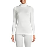 Lands' End Womens Silk Interlock Turtleneck Ivory Petite Large