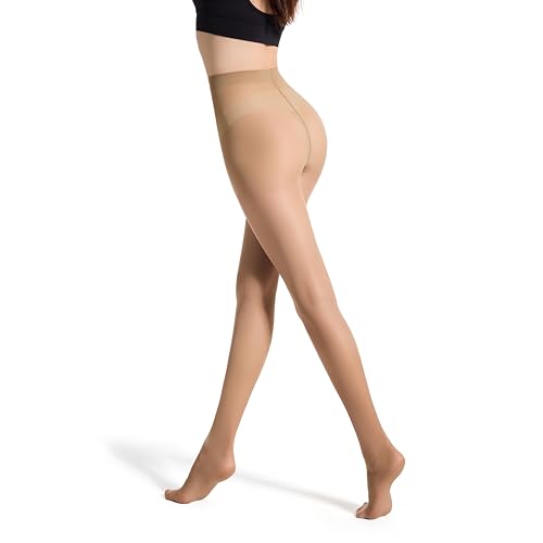 Frola 2 Pairs Semi Opaque Tights for Women - 40 Denier Microfiber Control Top Footed Pantyhose4