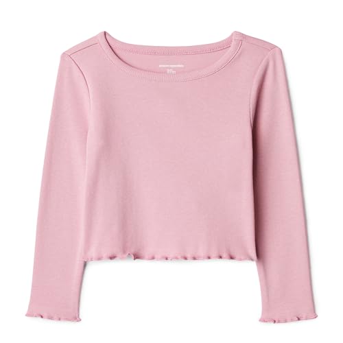 Amazon Essentials Mädchen und Kleinkinder Langarm Cropped Rib Top Mauve Large