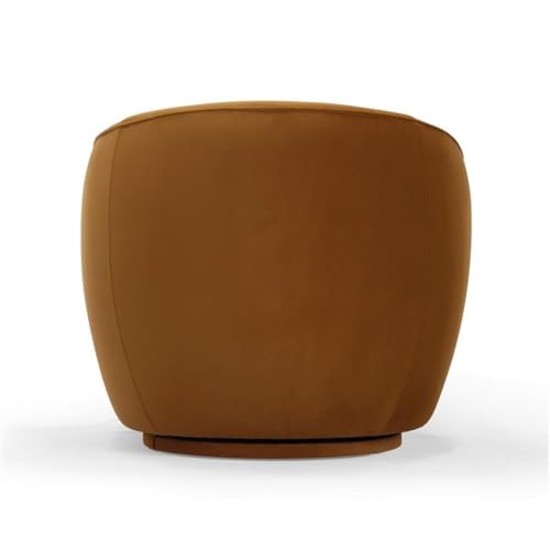 Sillón giratorio de terciopelo marrón suave miniatura 6