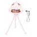 Poussette Ventilateur Petit Ventilateur Portable Rechargeable Jambes de Pieuvre Pliable Capsule Spatiale Ventilateur sans Feuilles Multifonctionnel Portable 3 Vitesses Poussette Ventilateur(Rose)