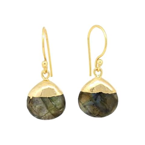 Gempires Natural Labradorite Teardrop Earrings Cover