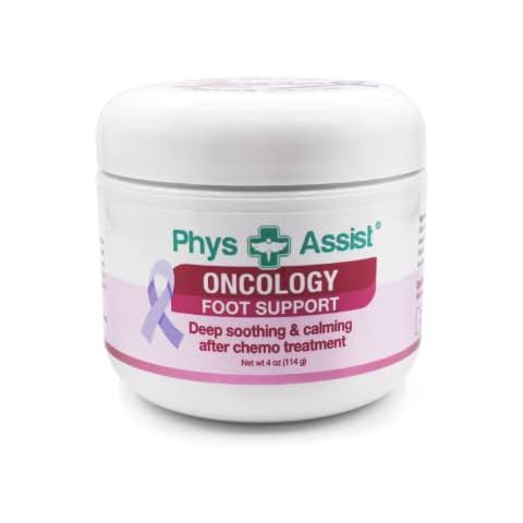 PhysAssist Oncology Foot Support, Soothing, Calming and Hydrating After Chemo. Non irritant, Clinically Tested. 4 oz Jar Cover