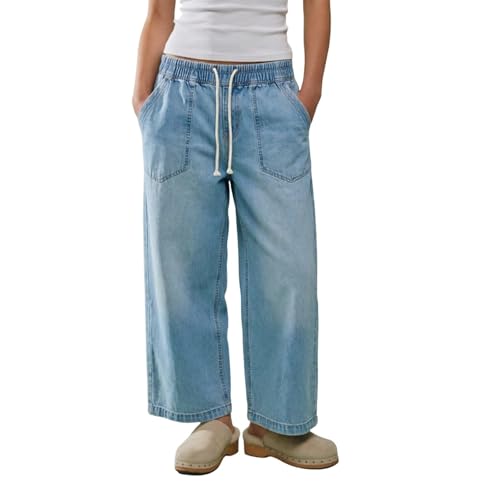 Jean 3/4 femme stretch léger à taille haute pour éviter la chaleur et serrer