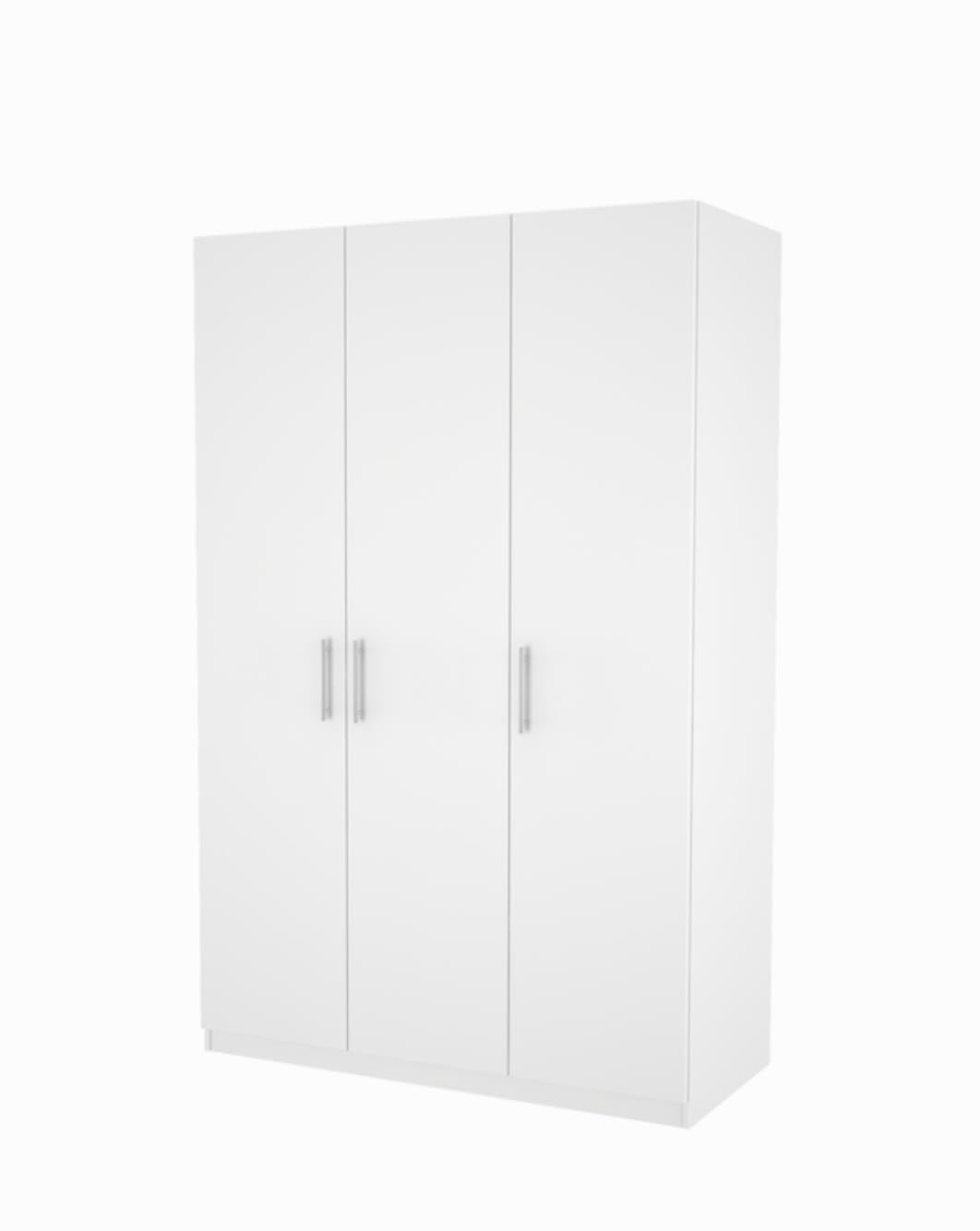 PLATINUM EXIN 3 Door Wardrobe High Glossy Frost White with Drawers and Multiple Shelves for Bedroom-image-29