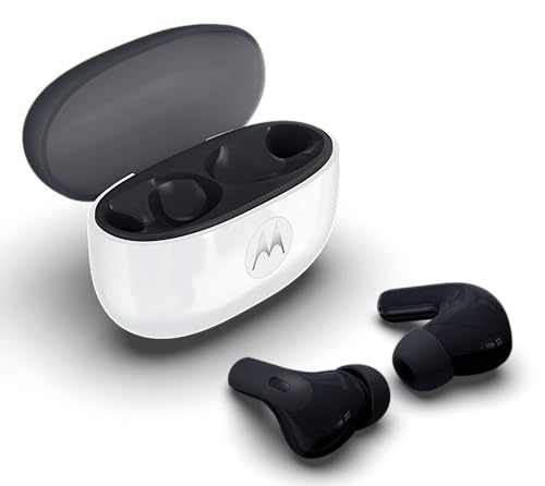 Image of Motorola Moto Buds 2 True Wireless Earbuds with 55dB Dynamic ANC, 11mm+6mm Dual Drivers, Hi-Res Audio, 53H Playback, 6-Mic AI ENC Clear Calls, Bluetooth 6.0 Dual Pairing & IP54, Pantone Carbon